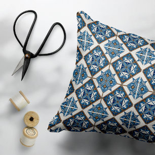 Mediterranean Tiles, Portuguese, Azulejo, Majolica Decorative Cushion