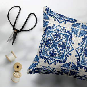 Mediterranean Tiles, Portuguese, Azulejo, Majolica Decorative Cushion