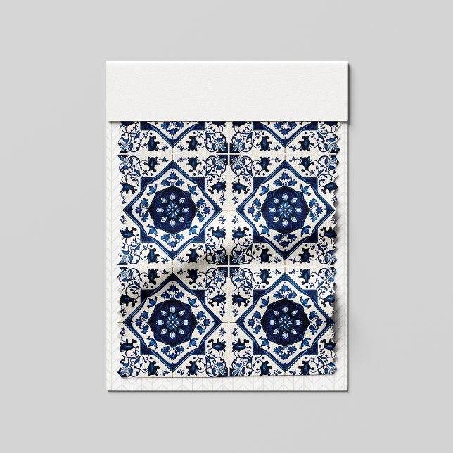 Mediterranean Tiles, Portuguese, Azulejo, Majolica Fabric (Creator Uploaded)