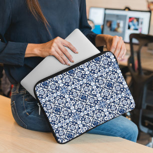 Mediterranean Tiles, Portuguese, Azulejo, Majolica Laptop Sleeve