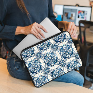 Mediterranean Tiles, Portuguese, Azulejo, Majolica Laptop Sleeve