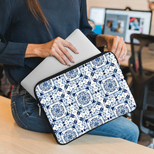 Mediterranean Tiles, Portuguese, Azulejo, Majolica Laptop Sleeve