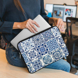 Mediterranean Tiles, Portuguese, Azulejo, Majolica Laptop Sleeve