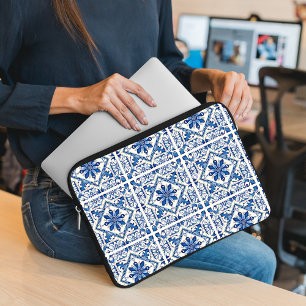 Mediterranean Tiles, Portuguese, Azulejo, Majolica Laptop Sleeve