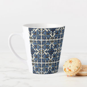 Mediterranean Tiles, Portuguese, Azulejo, Majolica Latte Mug