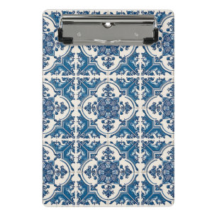 Mediterranean Tiles, Portuguese, Azulejo, Majolica Mini Clipboard