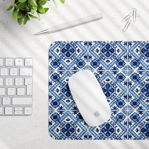 Mediterranean Tiles, Portuguese, Azulejo, Majolica Mouse Pad