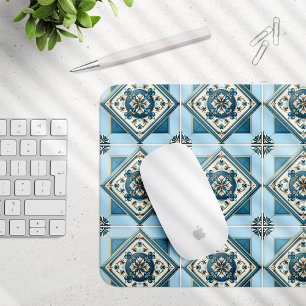 Mediterranean Tiles, Portuguese, Azulejo, Majolica Mouse Pad