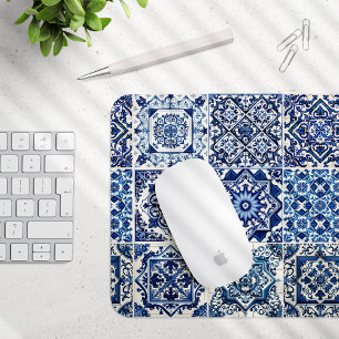 Mediterranean Tiles, Portuguese, Azulejo, Majolica Mouse Pad