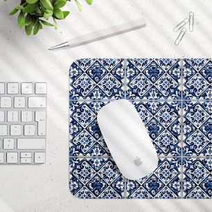Mediterranean Tiles, Portuguese, Azulejo, Majolica Mouse Pad