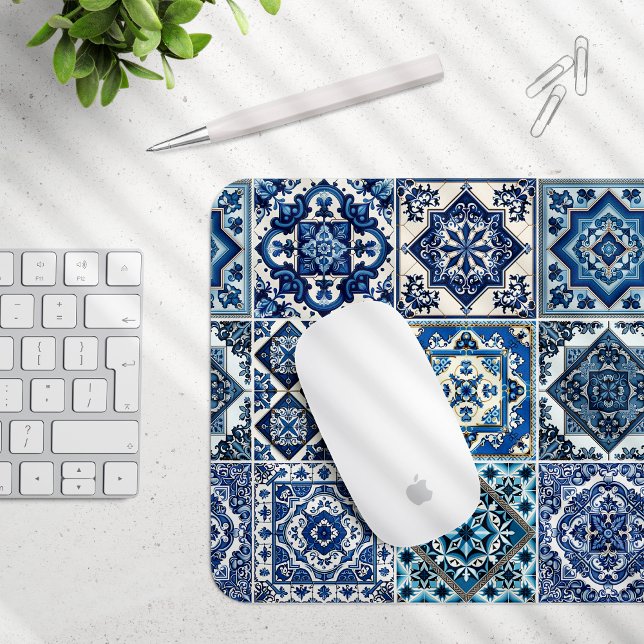 Mediterranean Tiles, Portuguese, Azulejo, Majolica Mouse Pad (Creator Uploaded)