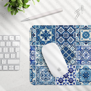 Mediterranean Tiles, Portuguese, Azulejo, Majolica Mouse Pad