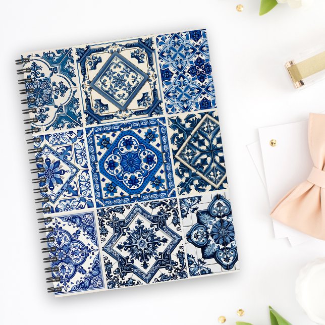 Mediterranean Tiles, Portuguese, Azulejo, Majolica Notebook (Creator Uploaded)