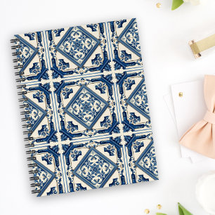 Mediterranean Tiles, Portuguese, Azulejo, Majolica Notebook
