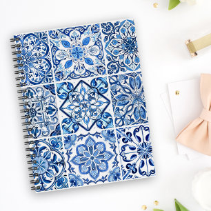 Mediterranean Tiles, Portuguese, Azulejo, Majolica Notebook