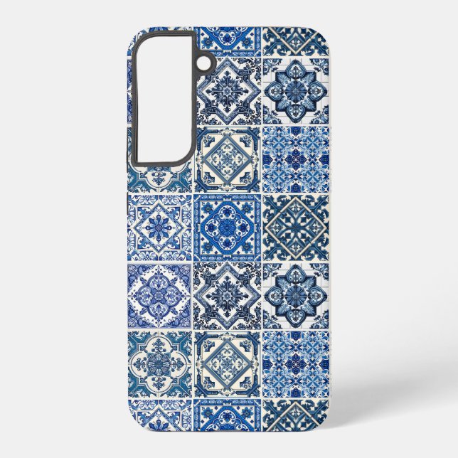 Mediterranean Tiles, Portuguese, Azulejo, Majolica Samsung Galaxy S22+ Case (Back)