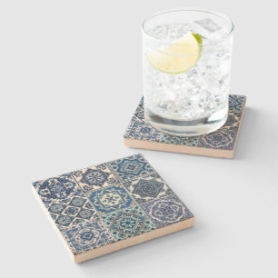 Mediterranean Tiles, Portuguese, Azulejo, Majolica Stone Coaster