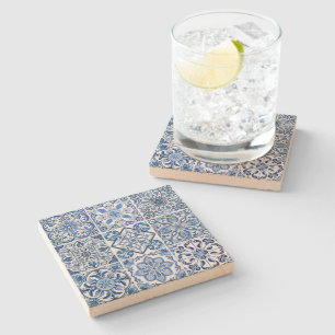 Mediterranean Tiles, Portuguese, Azulejo, Majolica Stone Coaster