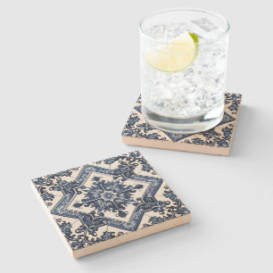 Mediterranean Tiles, Portuguese, Azulejo, Majolica Stone Coaster