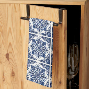 Mediterranean Tiles, Portuguese, Azulejo, Majolica Tea Towel