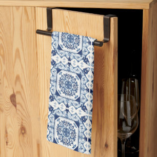 Mediterranean Tiles, Portuguese, Azulejo, Majolica Tea Towel