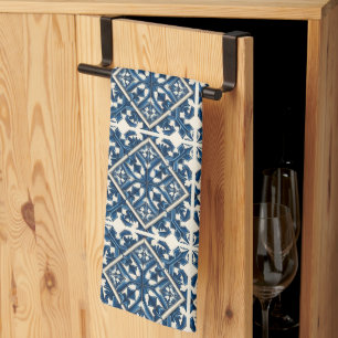 Mediterranean Tiles, Portuguese, Azulejo, Majolica Tea Towel