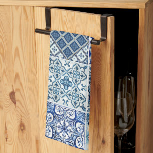 Mediterranean Tiles, Portuguese, Azulejo, Majolica Tea Towel