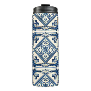 Mediterranean Tiles, Portuguese, Azulejo, Majolica Thermal Tumbler