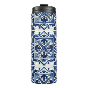 Mediterranean Tiles, Portuguese, Azulejo, Majolica Thermal Tumbler