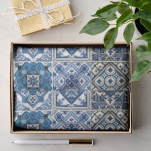 Mediterranean Tiles, Portuguese, Azulejo, Majolica Tissue Paper