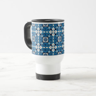Mediterranean Tiles, Portuguese, Azulejo, Majolica Travel Mug