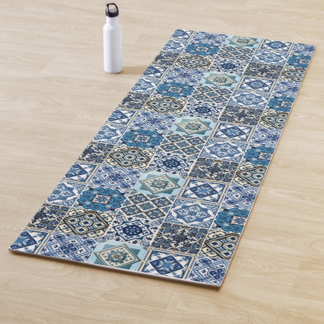 Mediterranean Tiles, Portuguese, Azulejo, Majolica Yoga Mat (In Situ)
