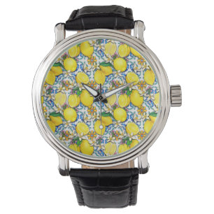 Mediterranean Traditional Pattern With Lemons Watch