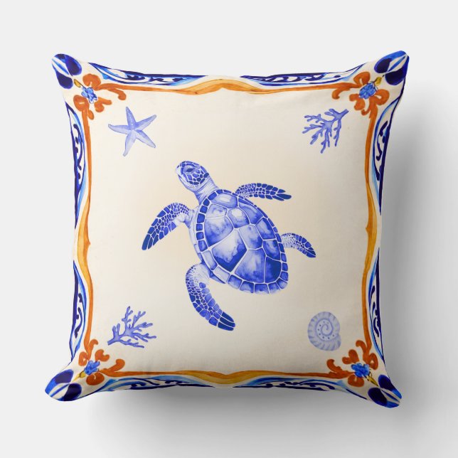 Mediterranean Turtle Cushion (Front)