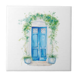 Mediterranean Tuscany Door with Greenery  Tile