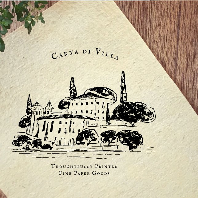 Mediterranean Villa Illustration Branding Rubber Stamp (Creator Uploaded)