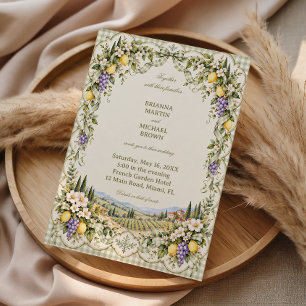 Mediterranean Vineyard Lemon Garden Elegance Invitation