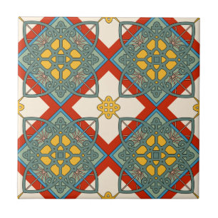 Mediterranean Vintage Ornamental Geometric  Tile