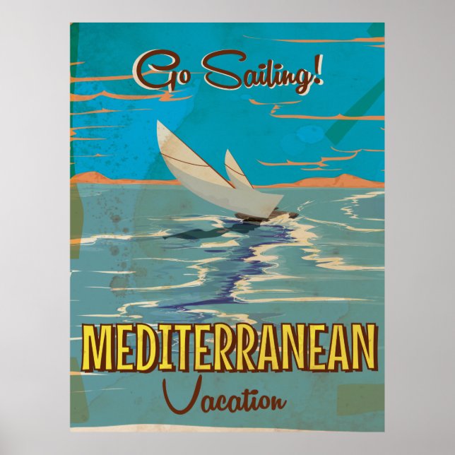 Mediterranean vintage travel poster (Front)