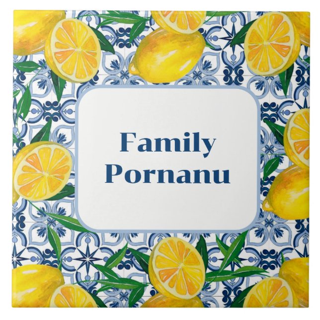 Mediterranean Warmth Personalised Charm Portugal  Tile (Front)