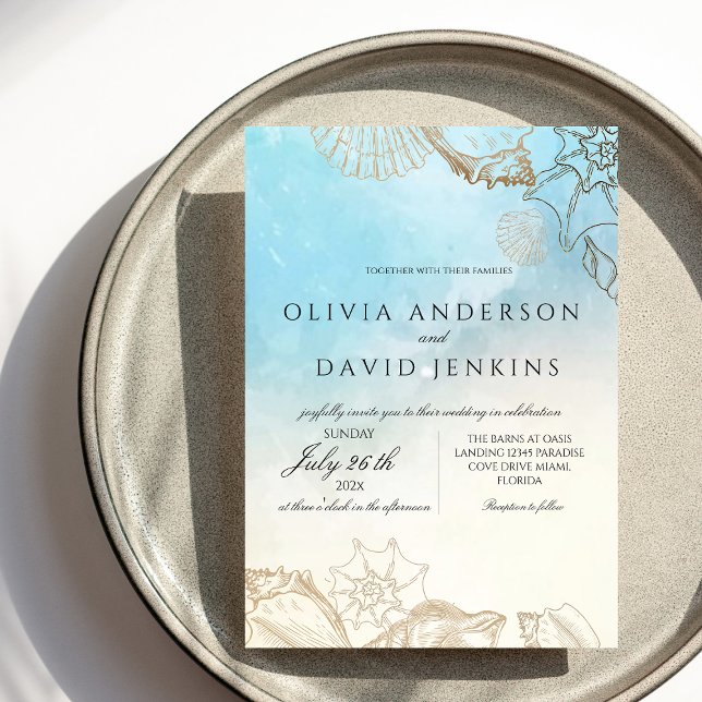 Mediterranean Watercolor Elegant Wedding  Invitation (Creator Uploaded)