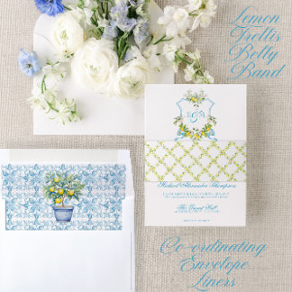 Mediterranean Wedding Invitation Lemon Trellis Belly Band
