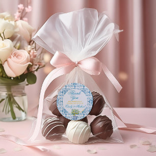 Mediterranean Wedding Invitation Lemon Trellis Classic Round Sticker