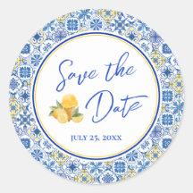 Mediterranean Wedding Save The Date Envelope Seal