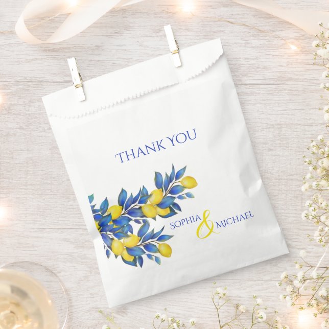 Mediterranean Wedding Thank you-  Favour Bags (Clipped)