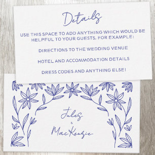 Mediterranean Wildflower Wedding Details Enclosure Card
