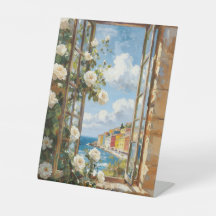 Mediterranean Window Roses Art Card