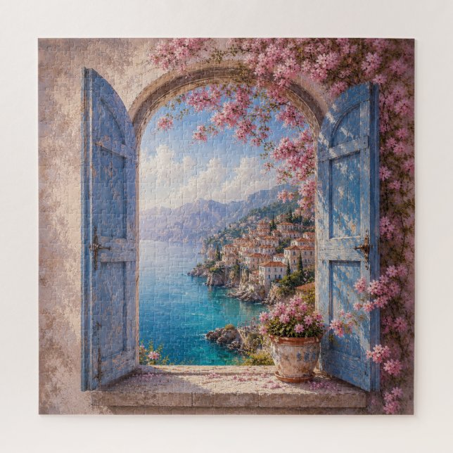 Mediterranean Window View Jigsaw Puzzle (Vertical)
