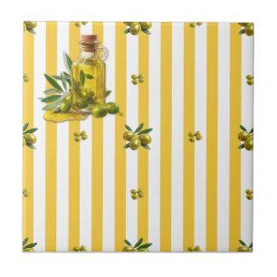 Mediterranean Yellow Stripe Seamless Olive Oil Tile