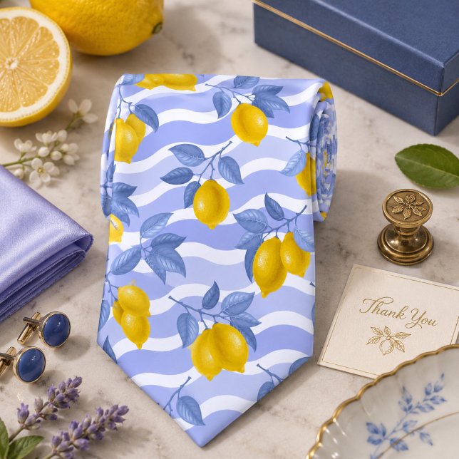 Mediterrenean Citrus Lemon pattern Tie (Creator Uploaded)